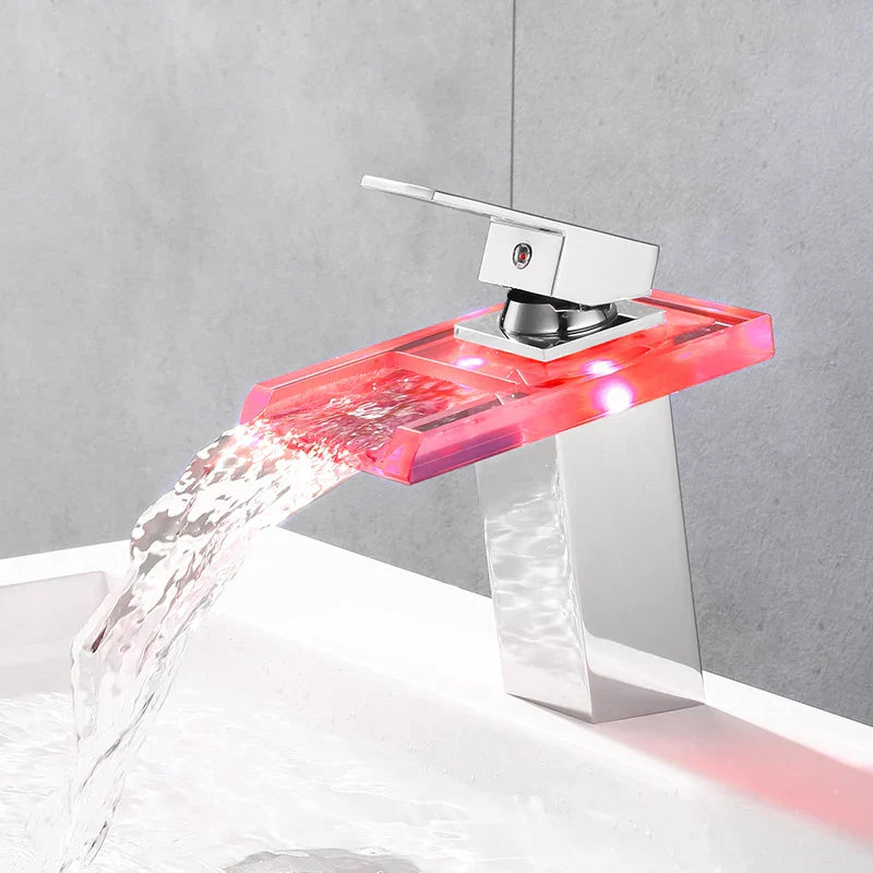BowLift | LED Brass Waterfall Modern Faucet