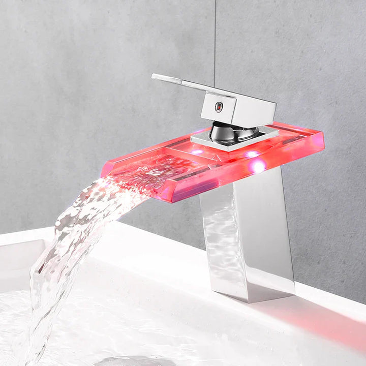 BowLift | LED Brass Waterfall Modern Faucet