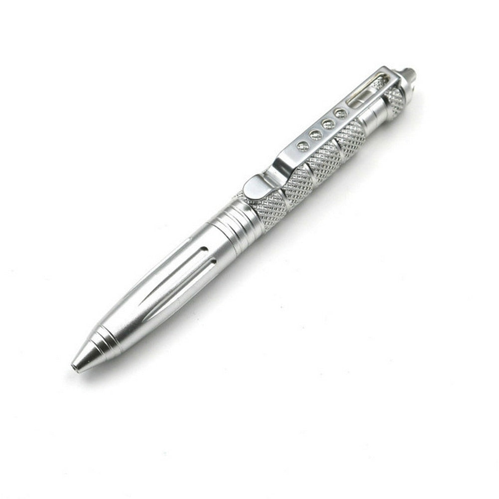 Tactical Survival Pen with Glass-Breaker Tip and Stainless Steel Handle