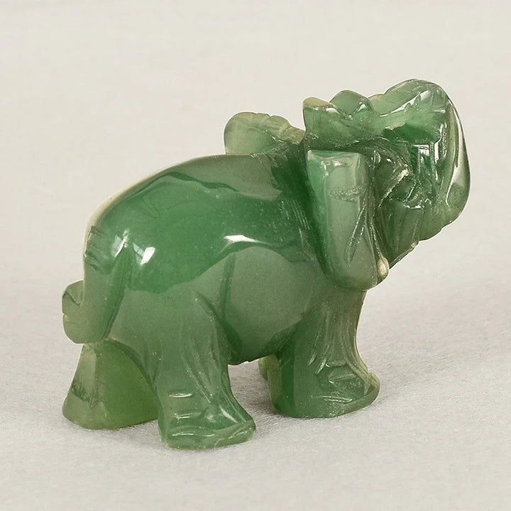 BowLift | Green Aventurine Jade Stone Elephant Statue