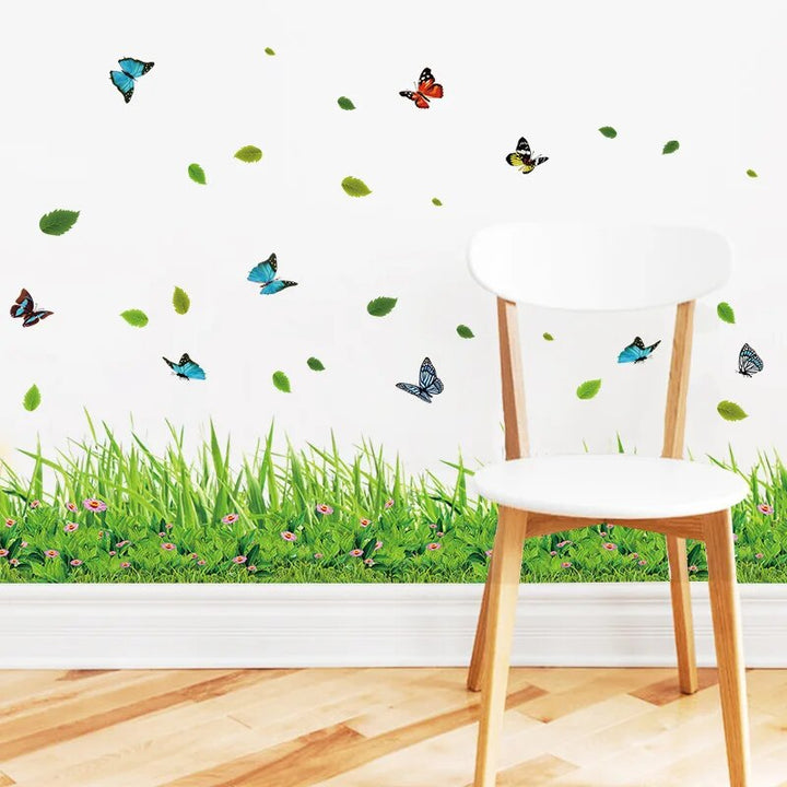 BowLift | Serene Springtime Butterfly Green Grass Wall Stickers
