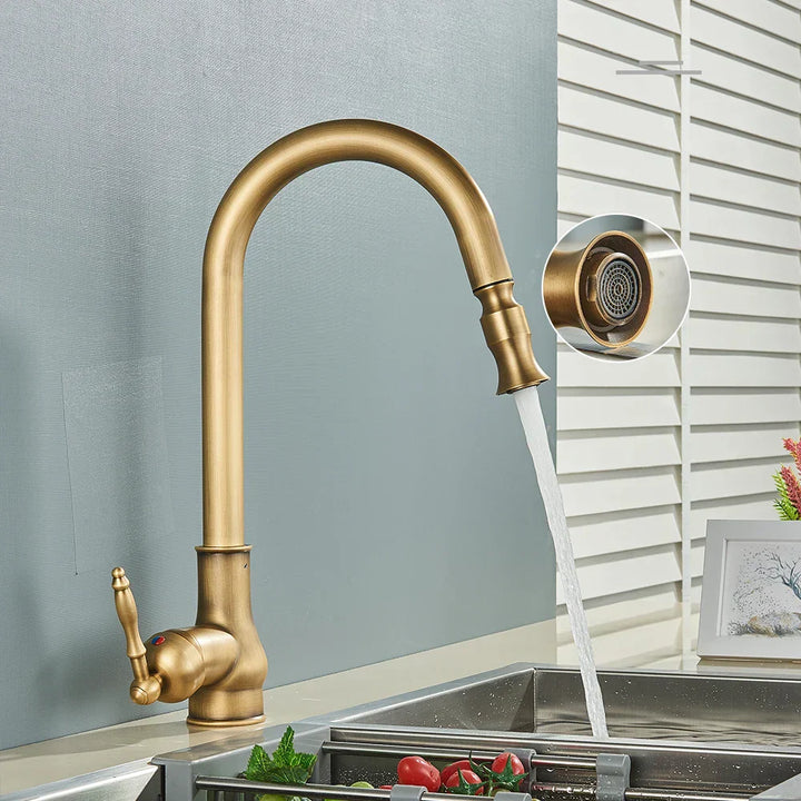 Antique brass faucet – Vintage design for the kitchen | Bowlift