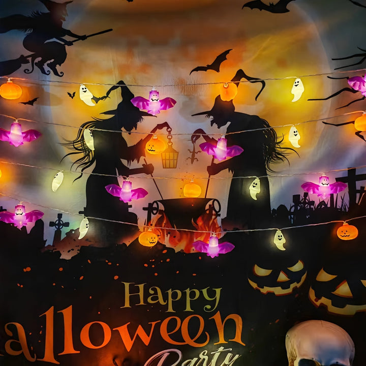 BowLift | Spooky Halloween String Lights – Battery-Powered Pumpkin Design
