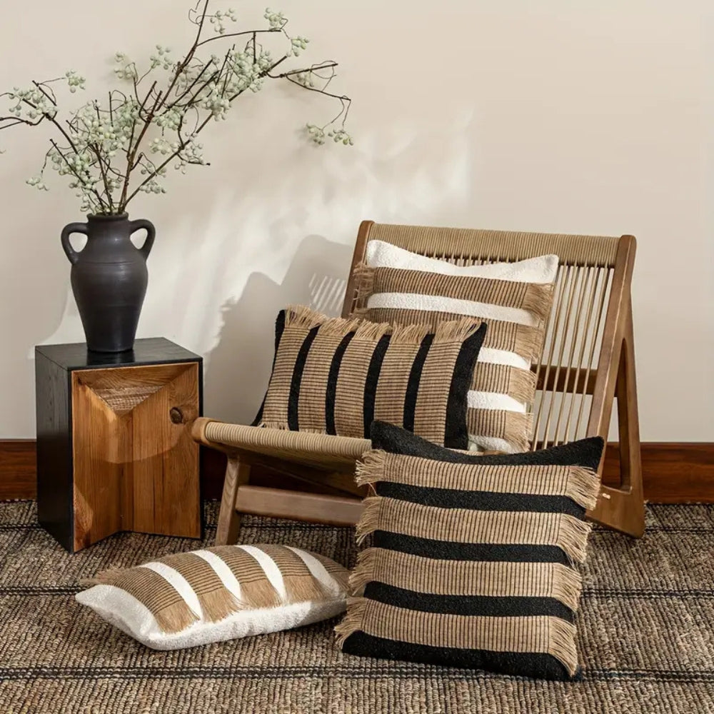 BowLift | Handwoven Bohemian Stripe Cushion Cover