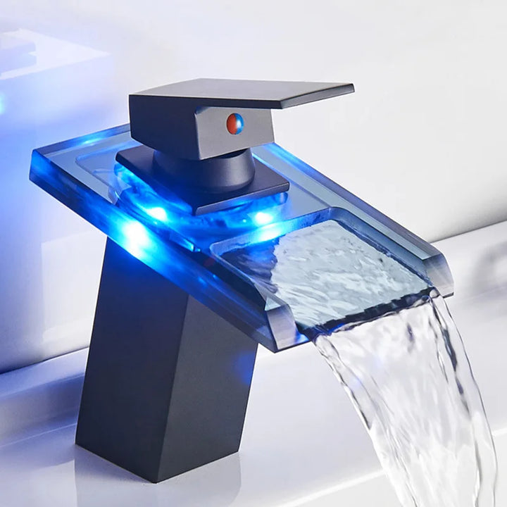BowLift | LED Brass Waterfall Modern Faucet