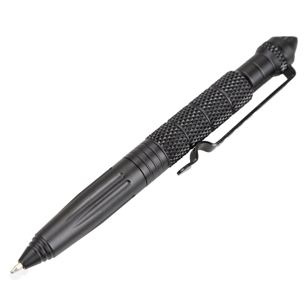 Tactical Survival Pen with Glass-Breaker Tip and Stainless Steel Handle