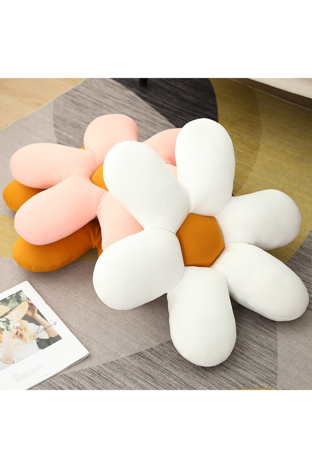 White Daisy Flower Cushion | Bowlift
