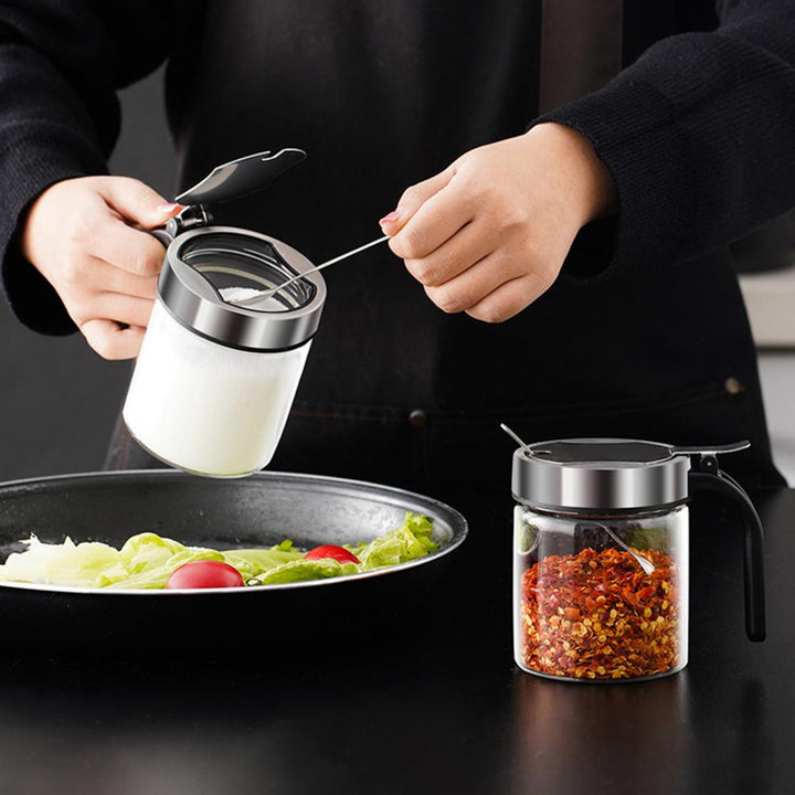 BowLift | Moisture Proof Elegant Glass Seasoning Storage Jar