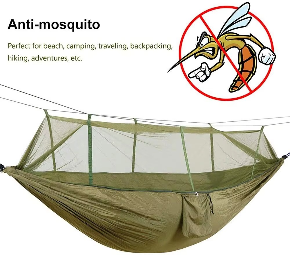BowLift | 2-Person Outdoor Hammock with Mosquito Net - Portable Parachute Fabric Camping Bed