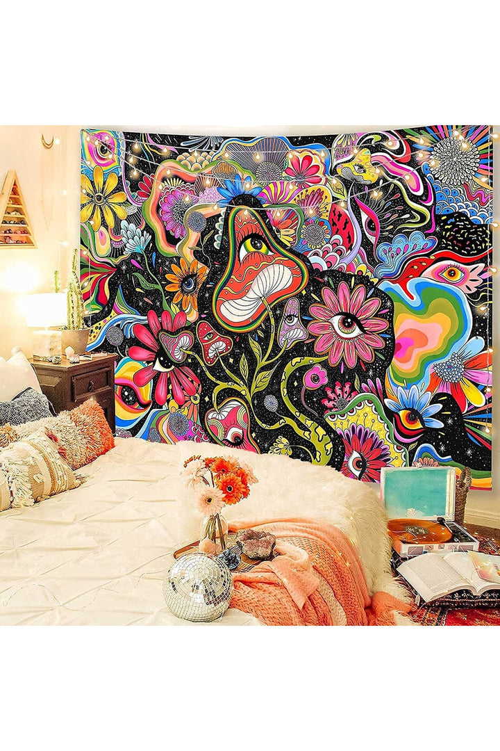 Mushrooms Psychedelic Tapestry | Bowlift
