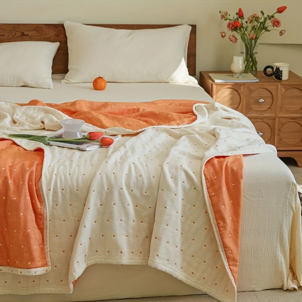 BowLift | Heart Stitched Double-Spliced Cotton Gauze Blanket