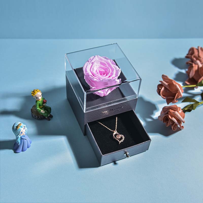 BowLift | Natural Eternal Rose Necklace Jewelry Box