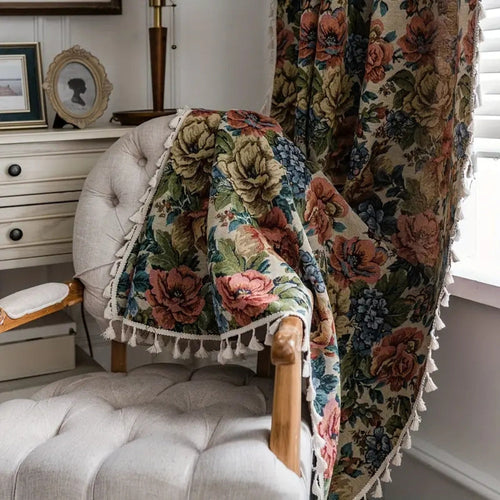 BowLift | Heritage Rose Bloom Tassels Curtain