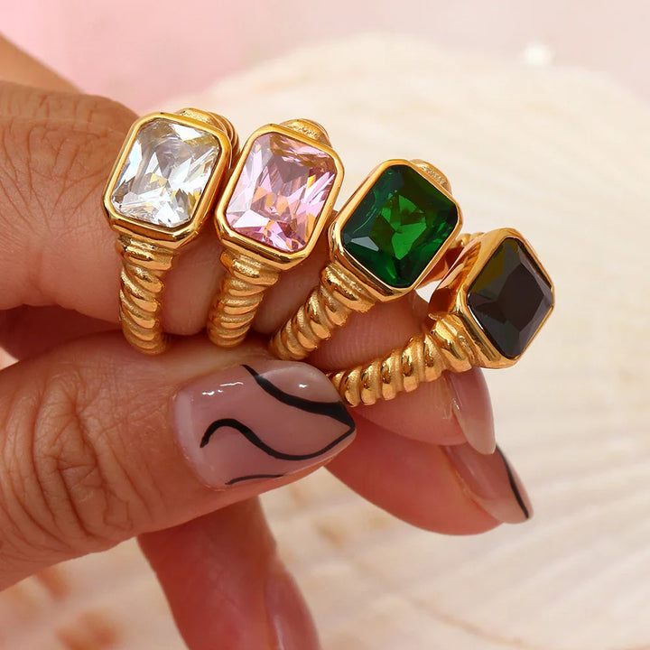 BowLift | Chunky Cross Striped Baguette Diamond Ring