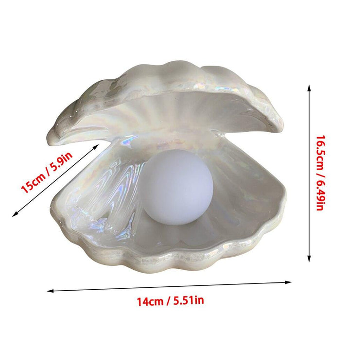 ShellGlow Lamp – Elegant Shell Lighting with Pearl Bowlift