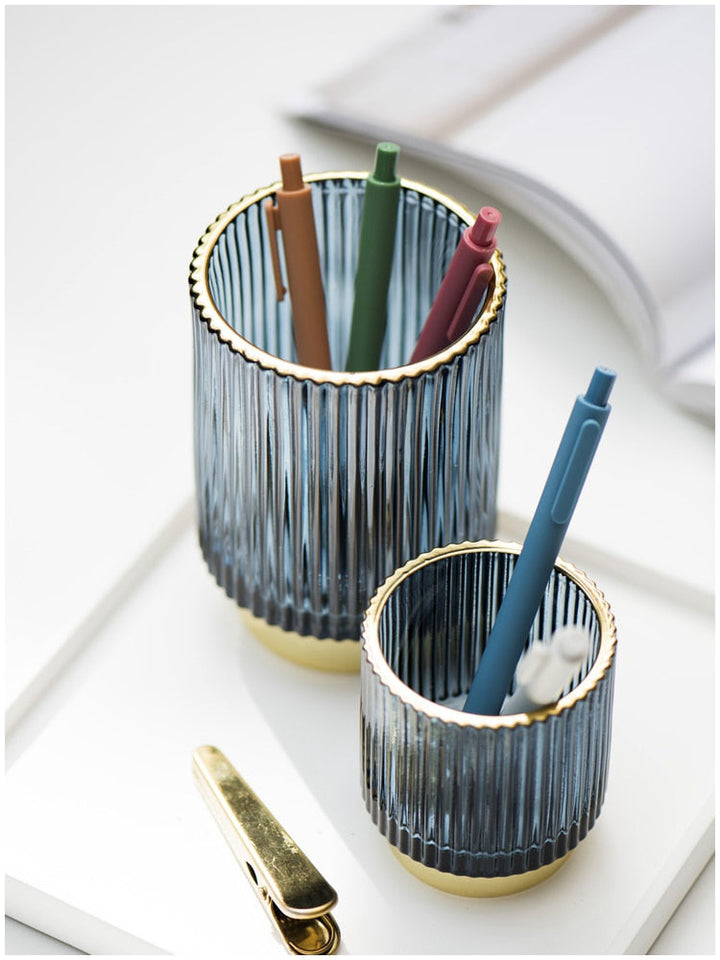 BowLift | Elise Gold Foil Glass Makeup Halter & Organizer