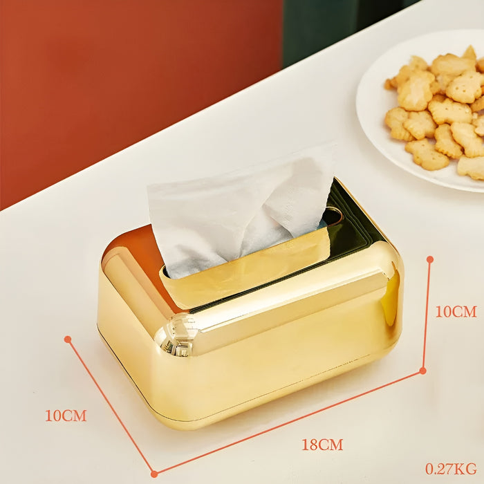 BowLift | Luxurell Tissue Box | Mirror-Gold Finish | High Gloss Design | Stylish & Neat