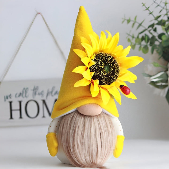 BowLift | Cute Handmade Gnome Figure with Yellow Sunflower