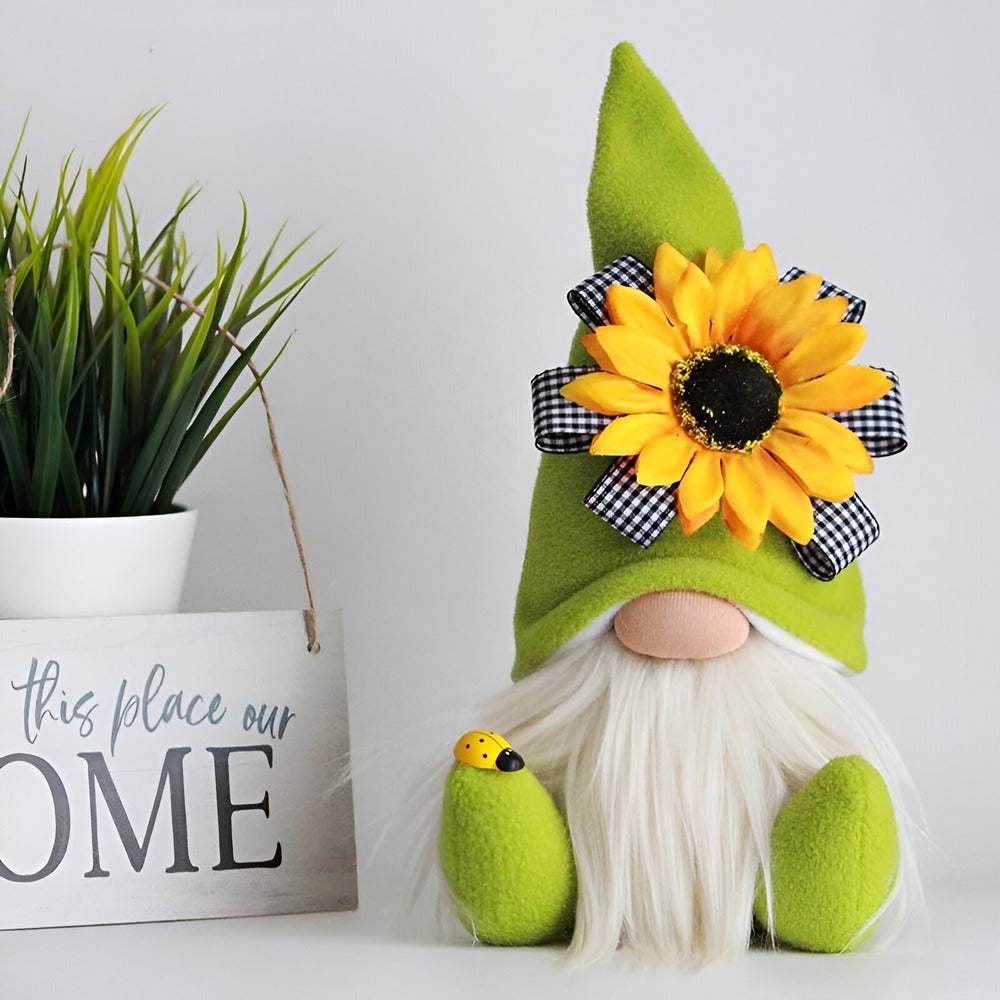 BowLift | Cute Handmade Gnome Figure with Yellow Sunflower