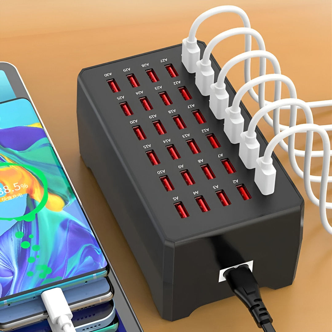 BowLift | PowerPort Pro 30 - Universal Multi-USB Charging Station with 30 Ports