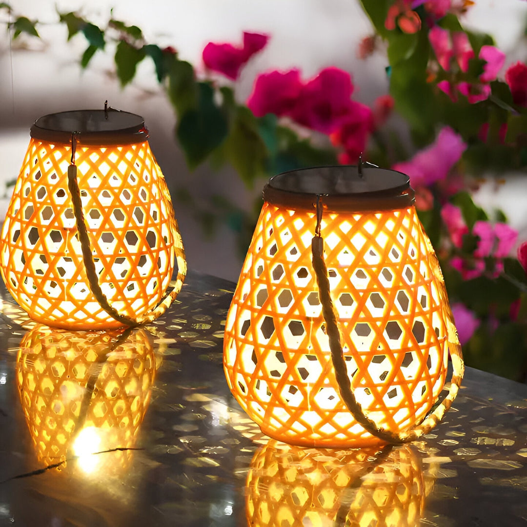 BowLift | Solar Garden Lamp with Braided Bamboo Look