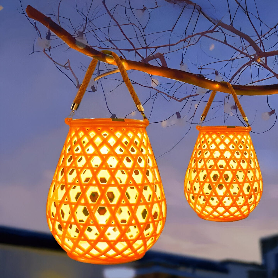 BowLift | Solar Garden Lamp with Braided Bamboo Look