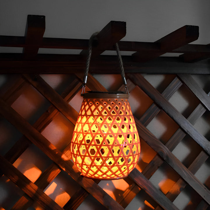 BowLift | Solar Garden Lamp with Braided Bamboo Look