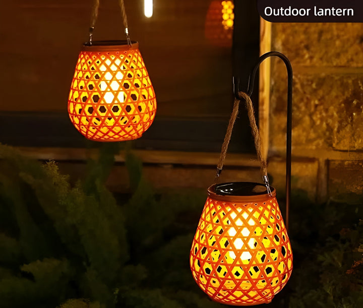 BowLift | Solar Garden Lamp with Braided Bamboo Look