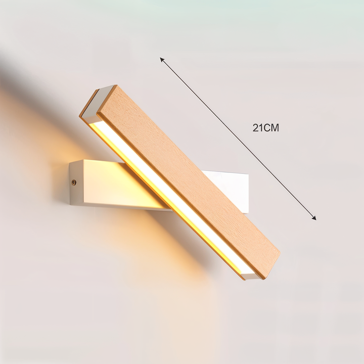BowLift | TwistLED Wall Lamp - 360° rotatable rectangular LED wall lamp made of wood