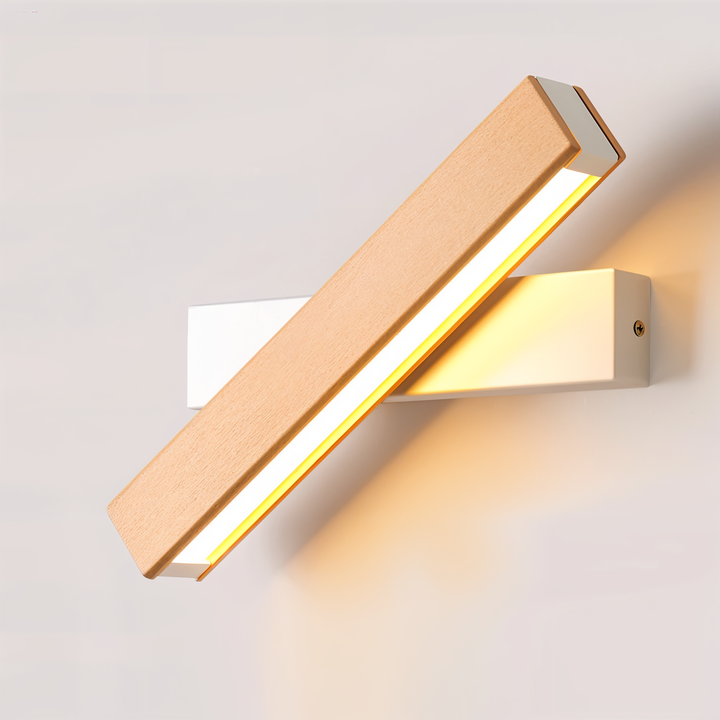 BowLift | TwistLED Wall Lamp - 360° rotatable rectangular LED wall lamp made of wood