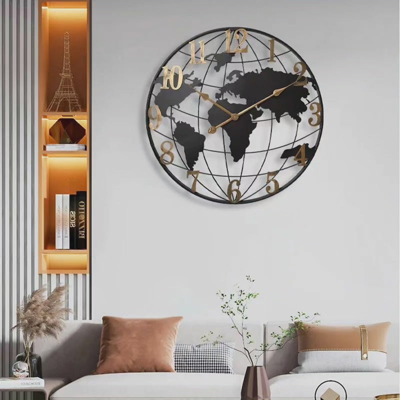 BowLift | 60cm Large World Map Wall Clock