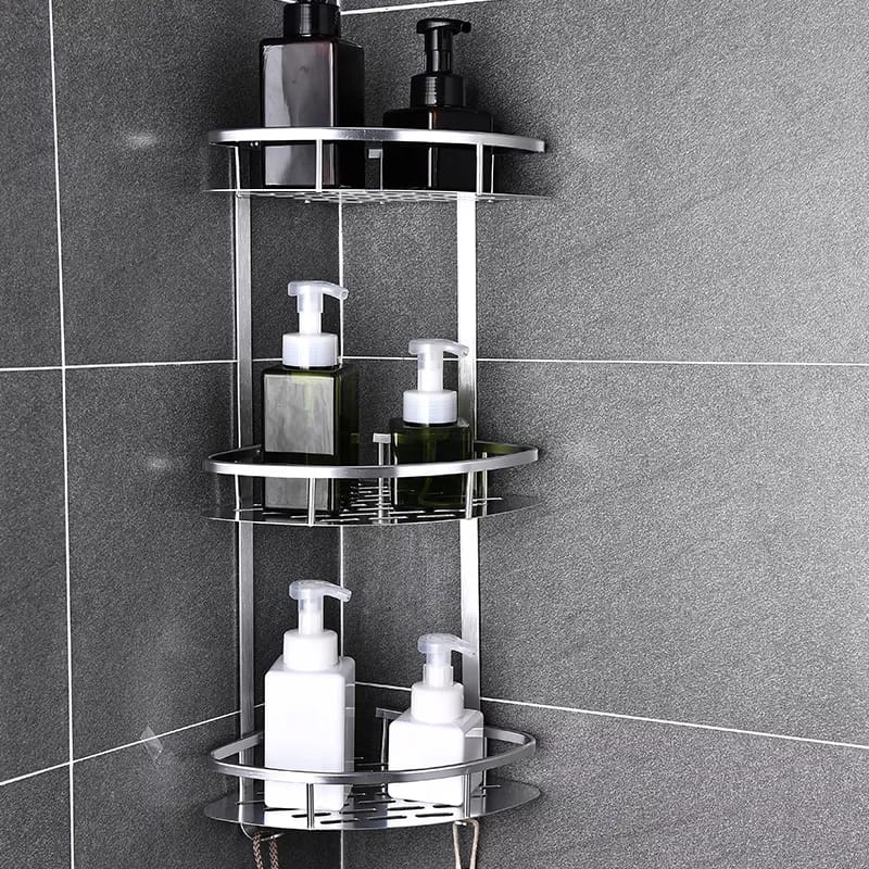 BowLift | 3-Layer Space Aluminum Bathroom Corner Shelf