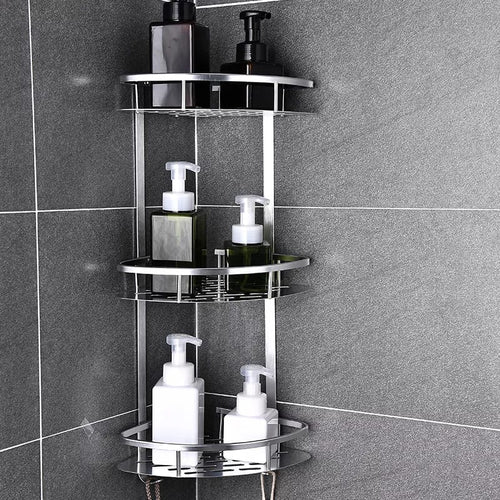 BowLift | 3-Layer Space Aluminum Bathroom Corner Shelf