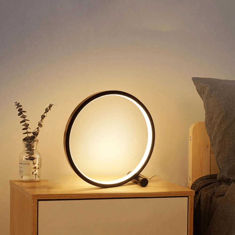 BowLift | Halo Glo Lamp – minimalistic dimmable round LED table lamp