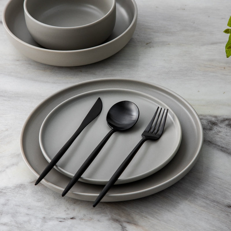 BowLift | Minimalist Flatware Set – 20-Piece Titanium-Coated Stainless Steel Cutlery | Modern Matte Finish for Elegant Dining