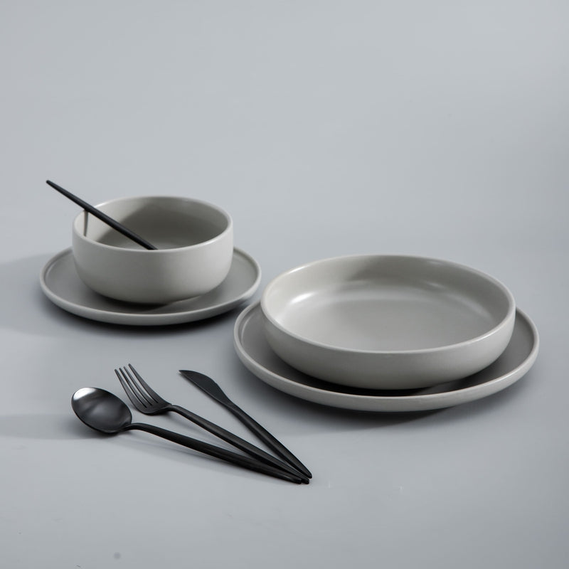 BowLift | Minimalist Flatware Set – 20-Piece Titanium-Coated Stainless Steel Cutlery | Modern Matte Finish for Elegant Dining