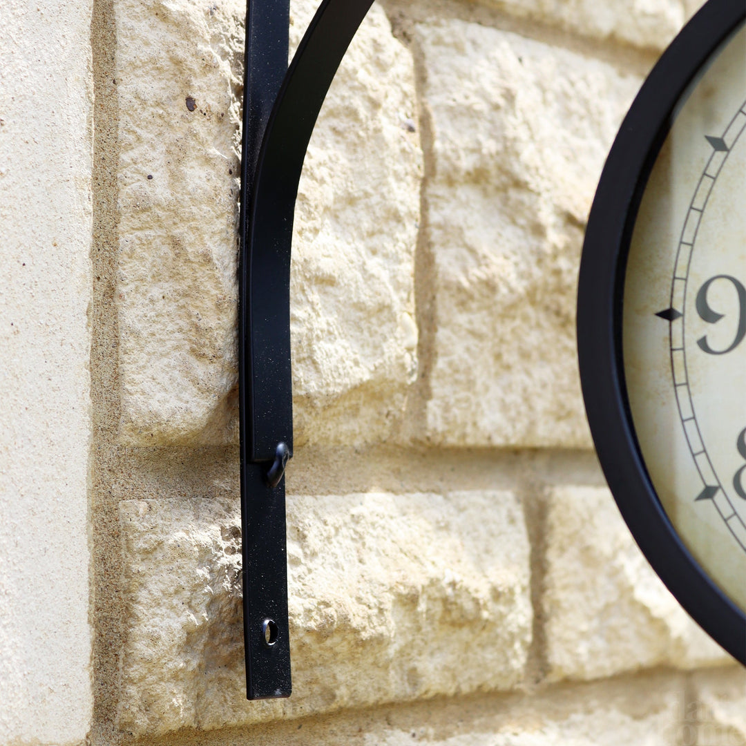 BowLift | Black Double Sided Railway Outdoor Clock