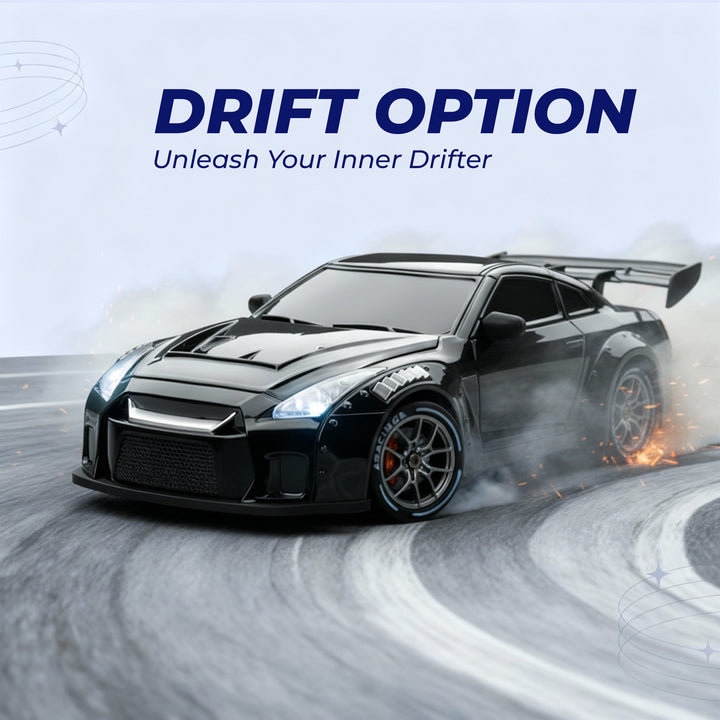 RC Drift Car – LED Lights, High-Speed 4WD & Drift Tires Bowlift