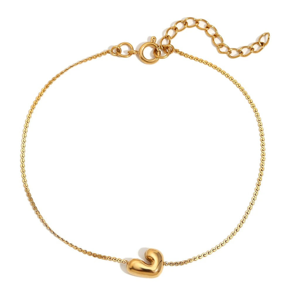 BowLift | Dainty Bubble Letter Initial Bracelet