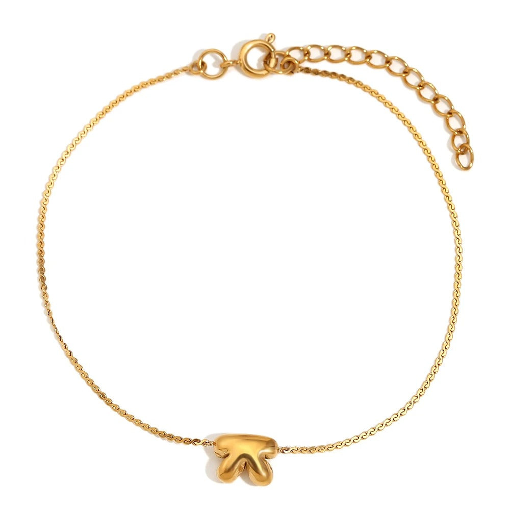 BowLift | Dainty Bubble Letter Initial Bracelet