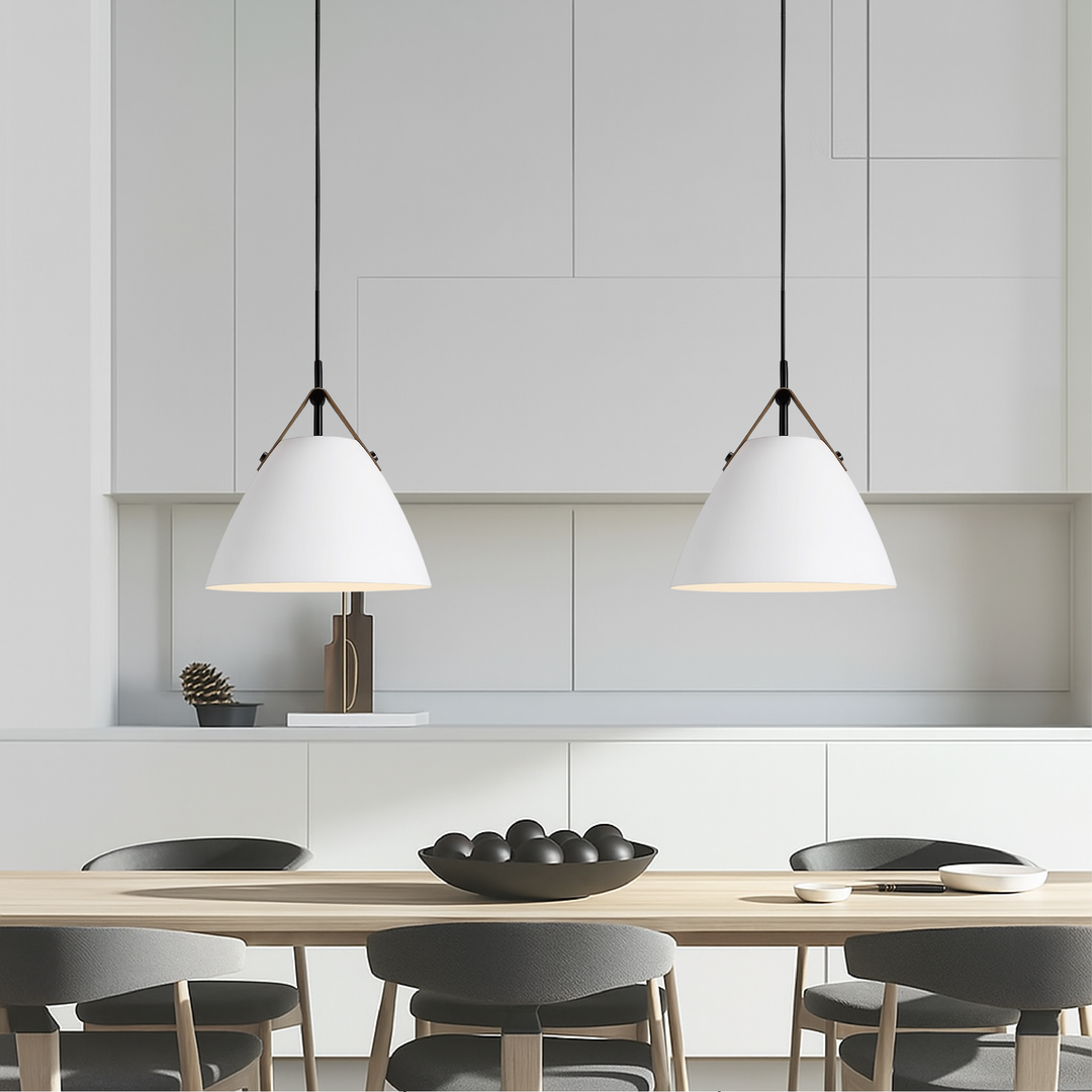 Scandinavian Metal Pendant Lamp with Color Accents and E27 LED Socket