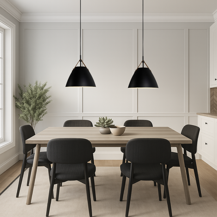 Scandinavian Metal Pendant Lamp with Color Accents and E27 LED Socket