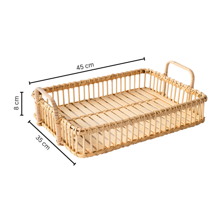 BowLift | Rustic Weave Rattan Tray