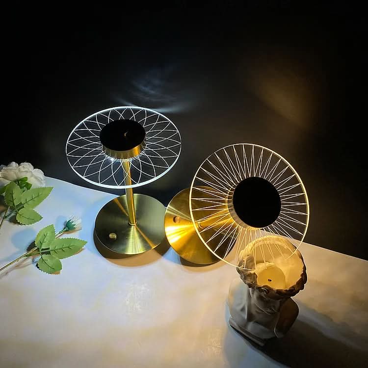 BowLift | Cordless Rechargeable LED Crystal Disc Table Lamp
