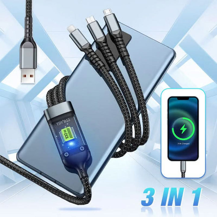 BowLift | 3-in-1 Super-Fast Charging Cable with Luminous Design