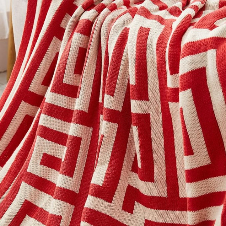 BowLift | Labyrinthine Geometric Jacquard Throw Blanket
