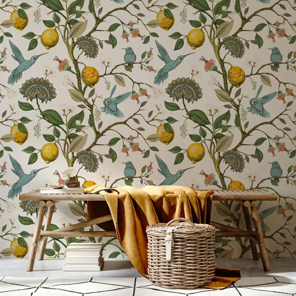BowLift | Lemon Bluebird PVC Adhesive Wallpaper