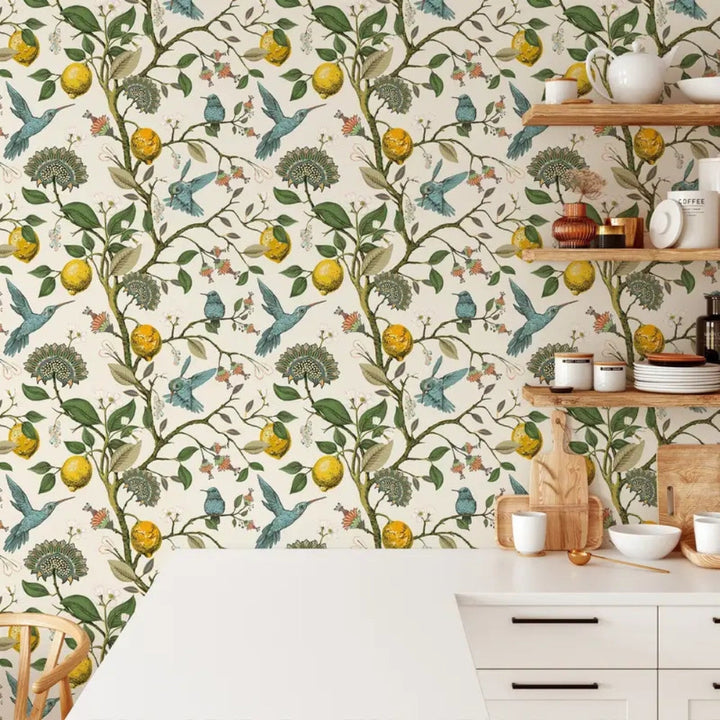 BowLift | Lemon Bluebird PVC Adhesive Wallpaper