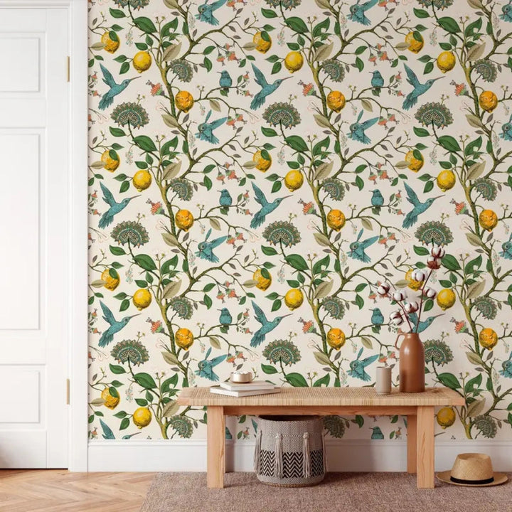 BowLift | Lemon Bluebird PVC Adhesive Wallpaper