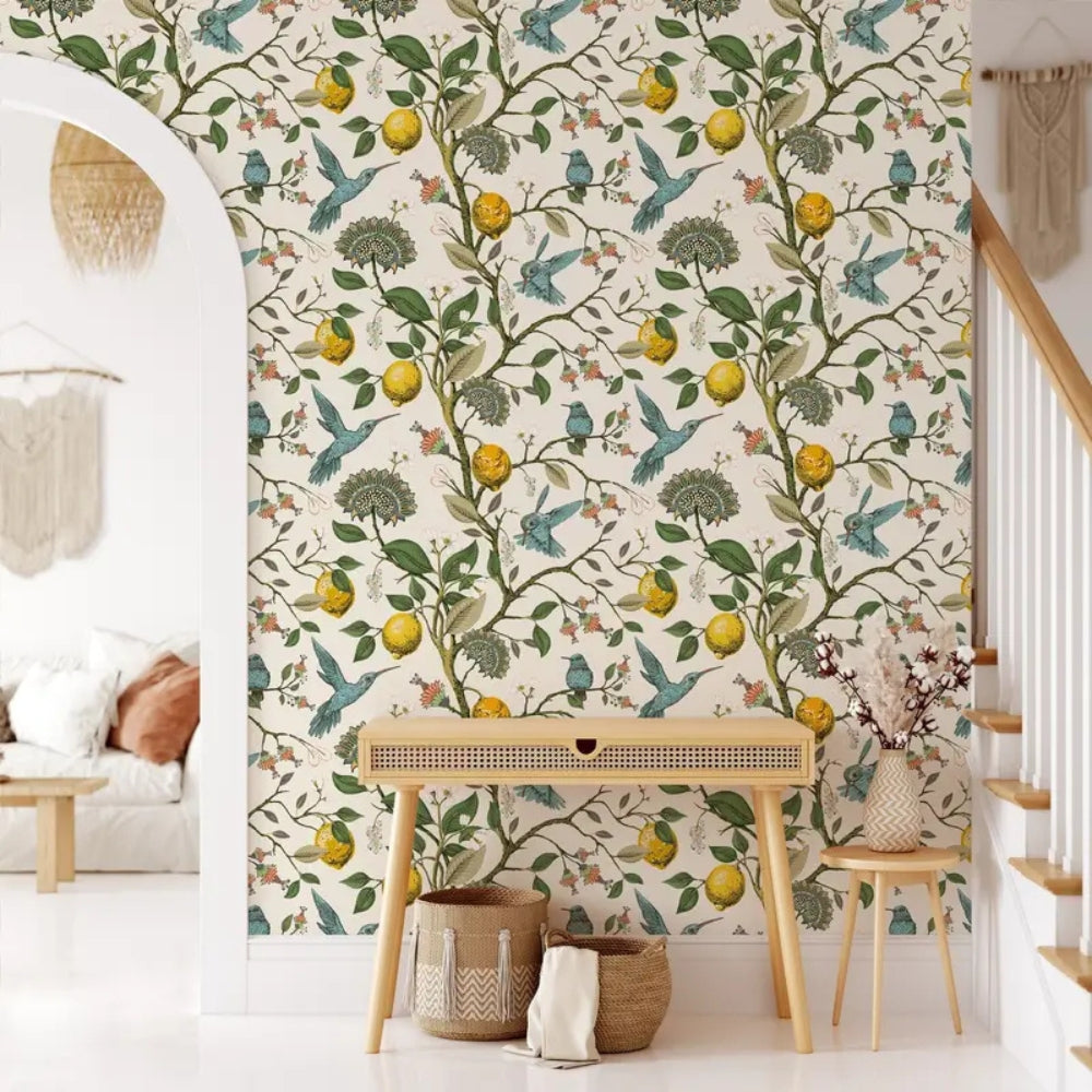 BowLift | Lemon Bluebird PVC Adhesive Wallpaper